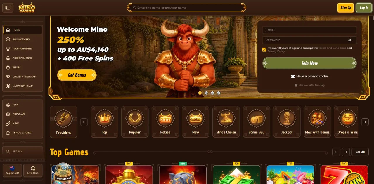 Mino Casino review for Australian players