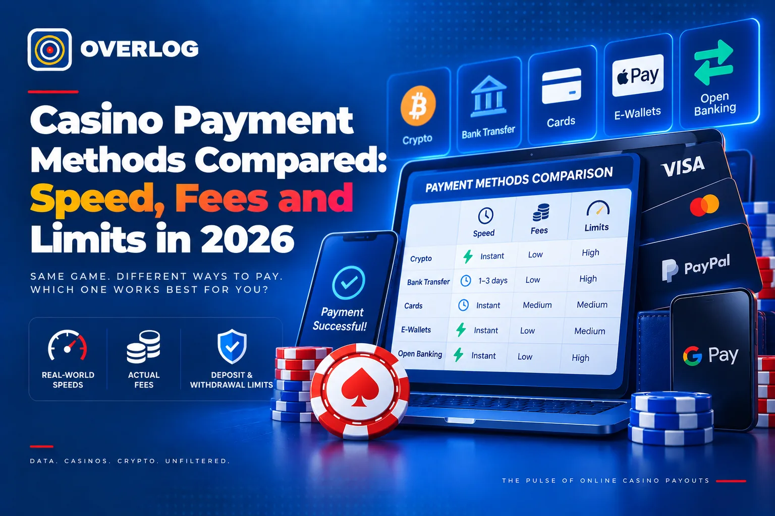Casino Payment Methods Compared: Speed, Fees and Limits in 2026